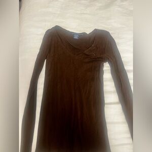 Women’s Ralph Lauren v-neck long sleeve brown shirt like new size medium